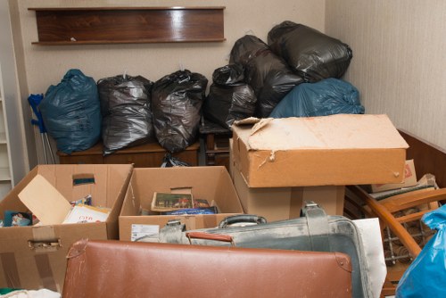 Waste clearance equipment at a construction site